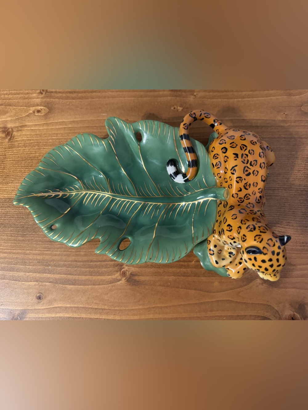 Lynn Chase Designs “Jaguar Jungle” Leaf Figural Server